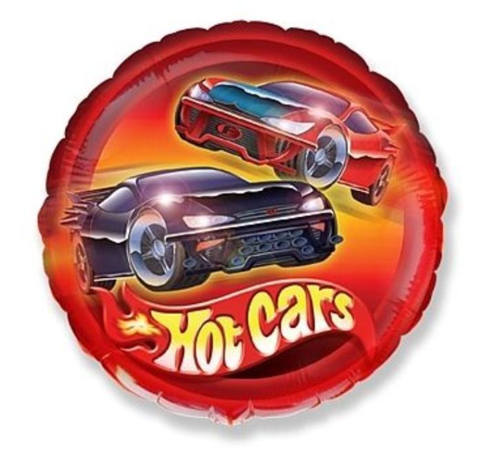 AUTÓ mintájú fólia lufi - Hot Cars 45 cm - Flexmetal