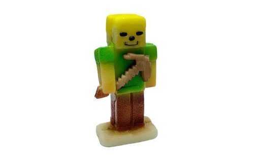 Alex a Minecraft-tól - zöld építő csákánnyal - marcipán figura - Frischmann
