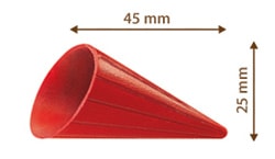 Csokoládé kúp - piros 900 g / kb. 264db -