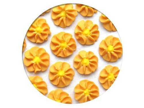 Cukor dekoráció - Gerbera 28 db narancs / sárga - Frischmann