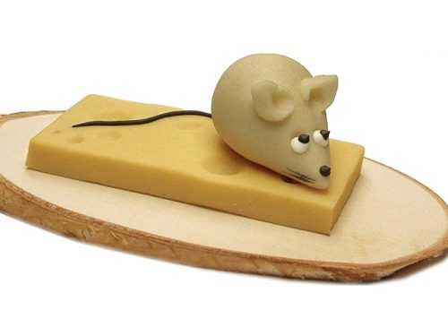 Egér egy szelet sajton - marcipán torta figura - Frischmann