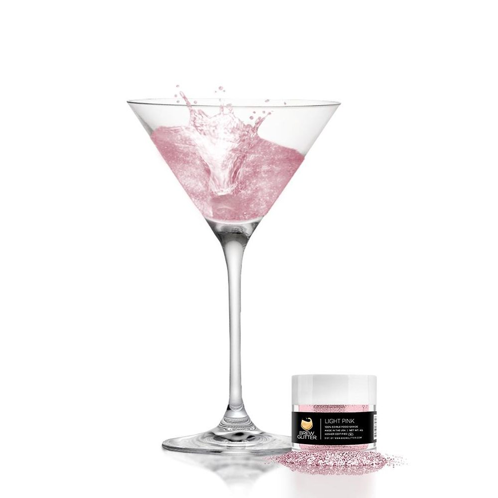 Ehető csillámpor italokba - világos rózsaszín - Soft / Light Pink Brew Glitter® - 4 g - Brew Glitter