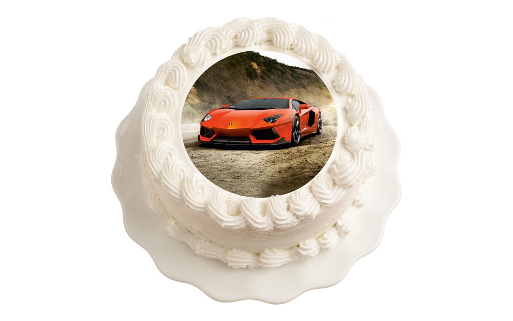 Ehető papír a gyors autókat kedvelő fiúknak - Lamborghini 20 cm - breAd. & edible
