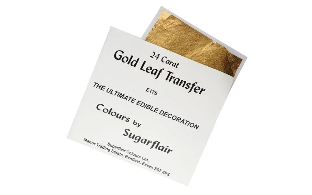 Étkezési 24 karátos arany - transzferpapír 8x8 cm 1 db - Sugarflair Colours