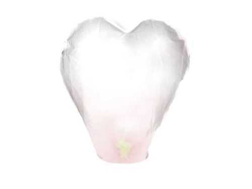 FEHÉR szív alakú szerencse lampion 37x93x95 cm - PartyDeco
