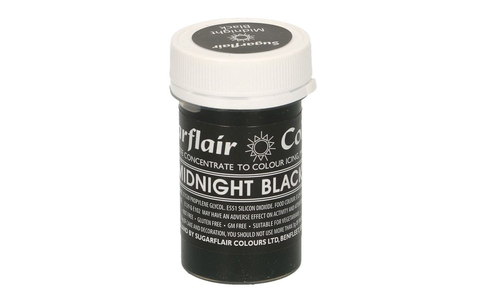 Fekete ételfesték gél - Midnight Black 25 g - Sugarflair Colours