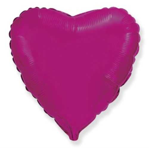 Fólia léggömb 45 cm Szív sötét rózsaszín FUCHSIE - Flexmetal