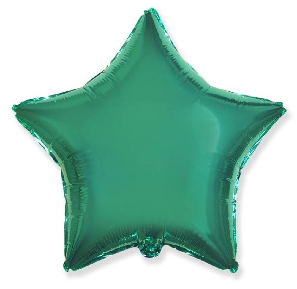 Fólia léggömb 45 cm Zöld csillag TÜRKÉZ - Flexmetal