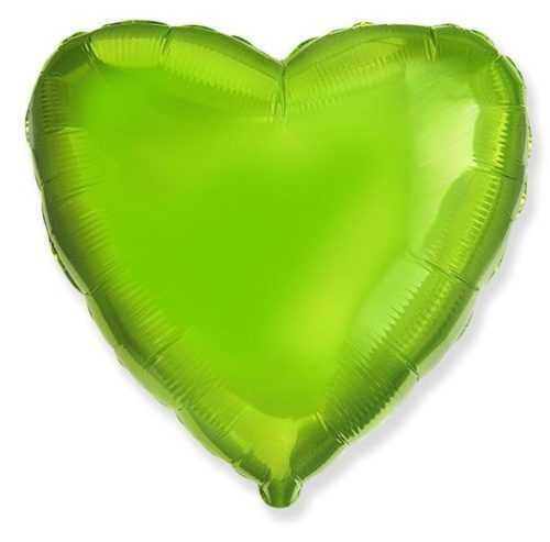 Fólia léggömb 45 cm Zöld lime szív - Flexmetal