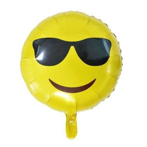 Fólialéggömb Smiley szemüveg 45 cm - BALONČ