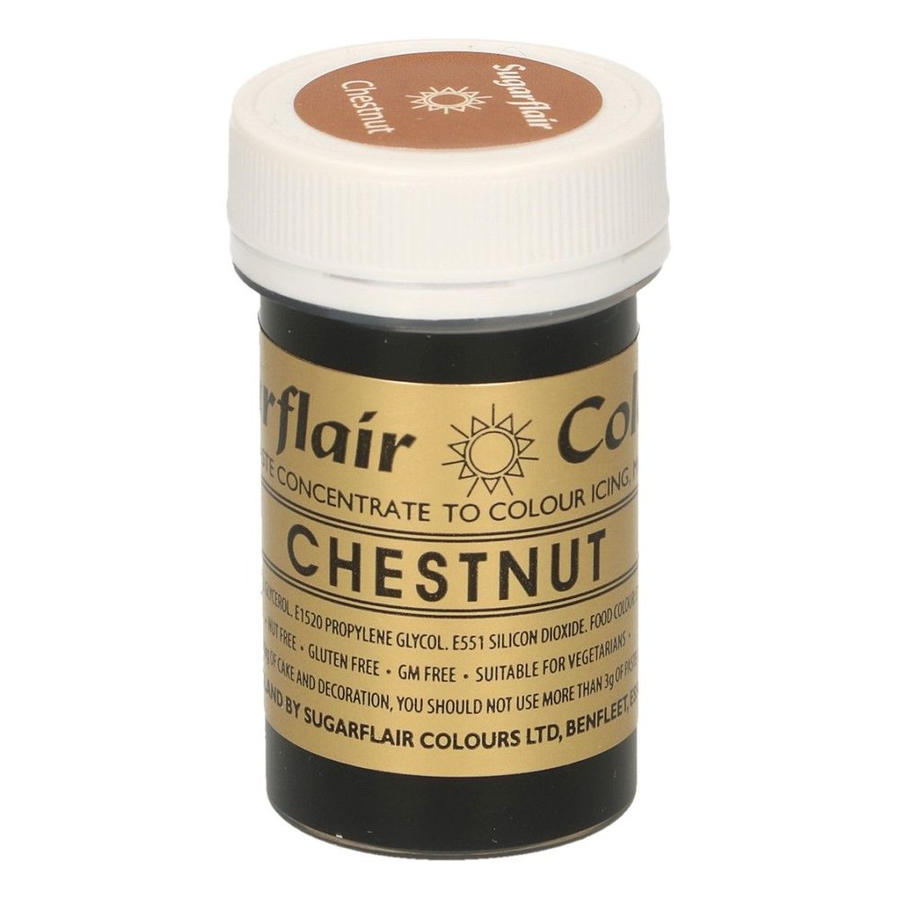 Gél festék (barna) Chestnut Sugarflair 25 g - Sugarflair Colours