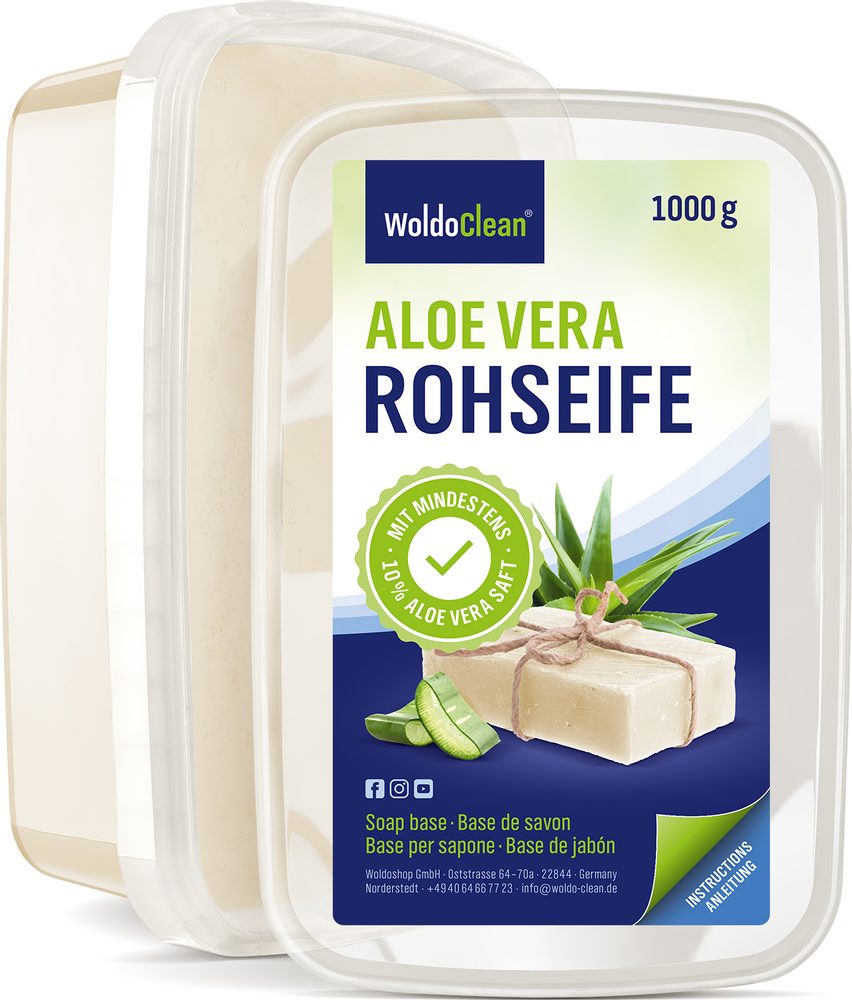 Glicerin szappan Aloe Vera - anyag DIY házi szappankészítéshez - 1 kg - WoldoClean®