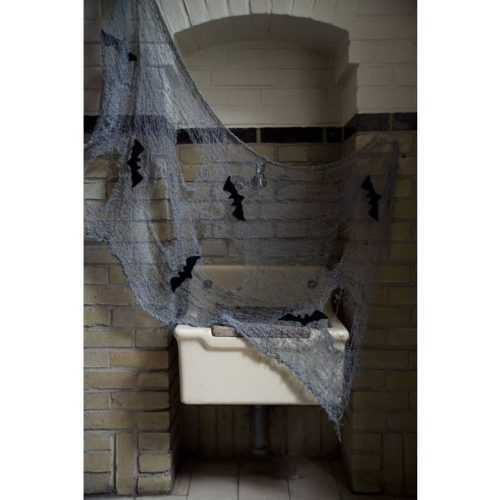 Halloween dekoráció háló denevérekkel 150x75 cm - Folat