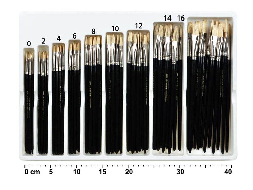 Lapos ecsetkészlet 0-16 méretig - 108 db - MFP Paper