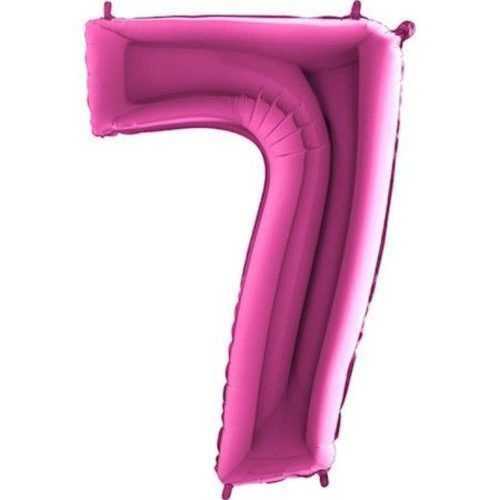 Léggömb fólia számjegy rózsaszín - pink 115 cm - 7 - Flexmetal