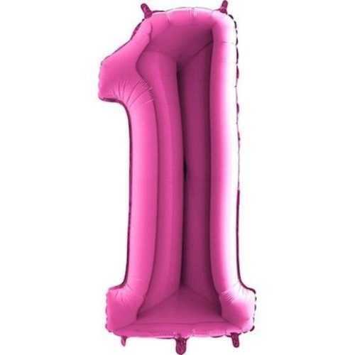 Léggömb fólia számjegy rózsaszín - rózsaszín 115 cm - 1 - Flexmetal