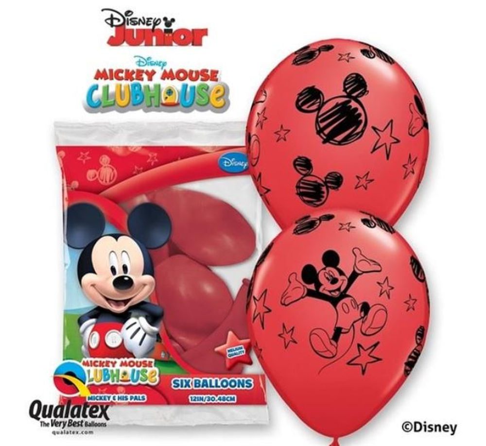 Léggömbök Mickey 30 cm - 6 db - GoDan