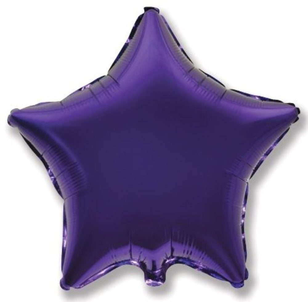 Lila csillag alakú fólia lufi - 45 cm - Flexmetal