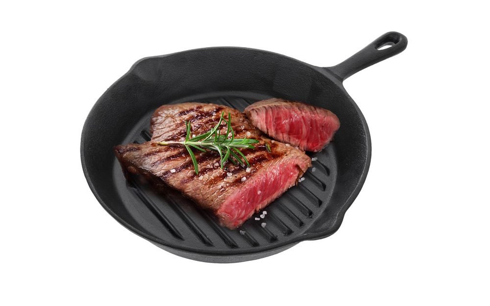 Öntöttvas grill serpenyő steakekhez