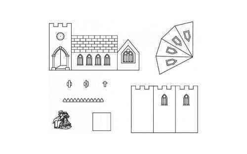 Patchwork templom (church) - 3D - Patchwork Cutters