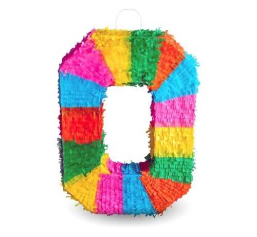Piñata szám " 0 " színes - törhető