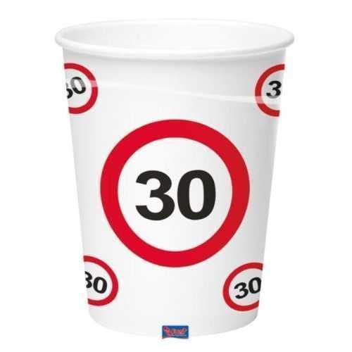 Poharak közúti jel 30