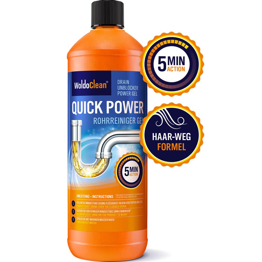 Quick Power - nagy teljesítményű német oldószer és hulladéktisztító - 1000 ml - WoldoClean®