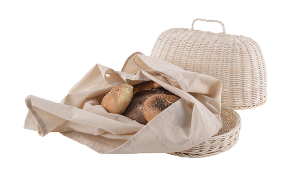 Rattan kenyér doboz ovális + szövet - ORION
