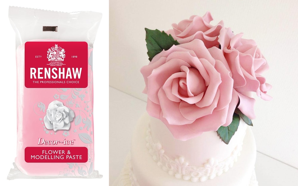 Rózsaszín modellező fondant virágokhoz Rose Pink 250 g - Renshaw