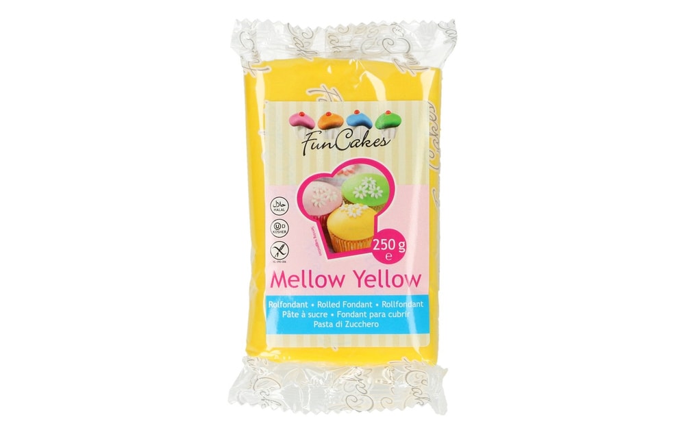 Sárga hengerelt fondant Mellow Yellow (színes fondant) 250 g - FunCakes