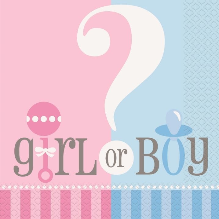 Szalvéták Gender reveal "Girl or Boy" - "Lány vagy fiú" babaköszöntő - UNIQUE