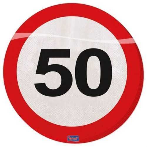 Szalvéták közlekedési tábla 50