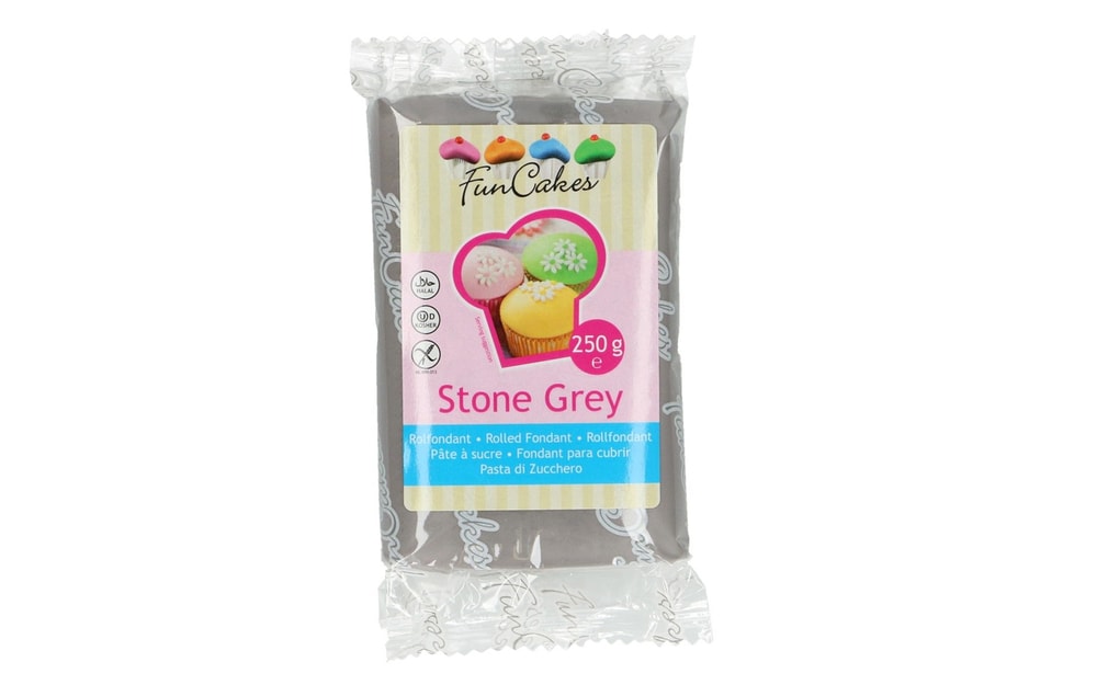 Szürke hengerelt fondant Stone Grey (színes fondant) 250 g - FunCakes