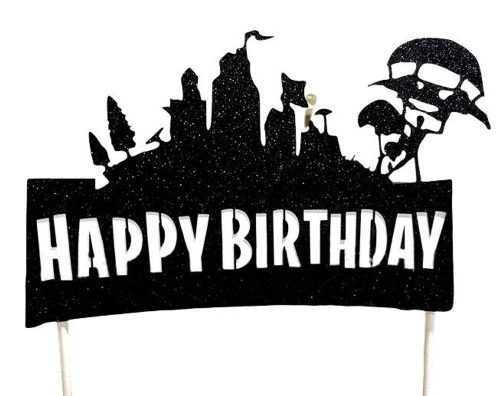 Torta beszúró Fortnite város - Happy Birthday - Cakesicq