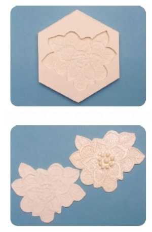 Virágos csipke forma (szilikon forma) Floral Lace Mould - FPC Sugarcraft