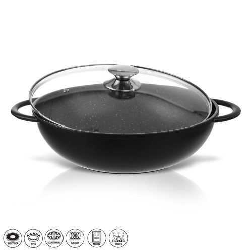 WOK GRANDE serpenyő átmérője 32 cm üvegfedéllel - ORION