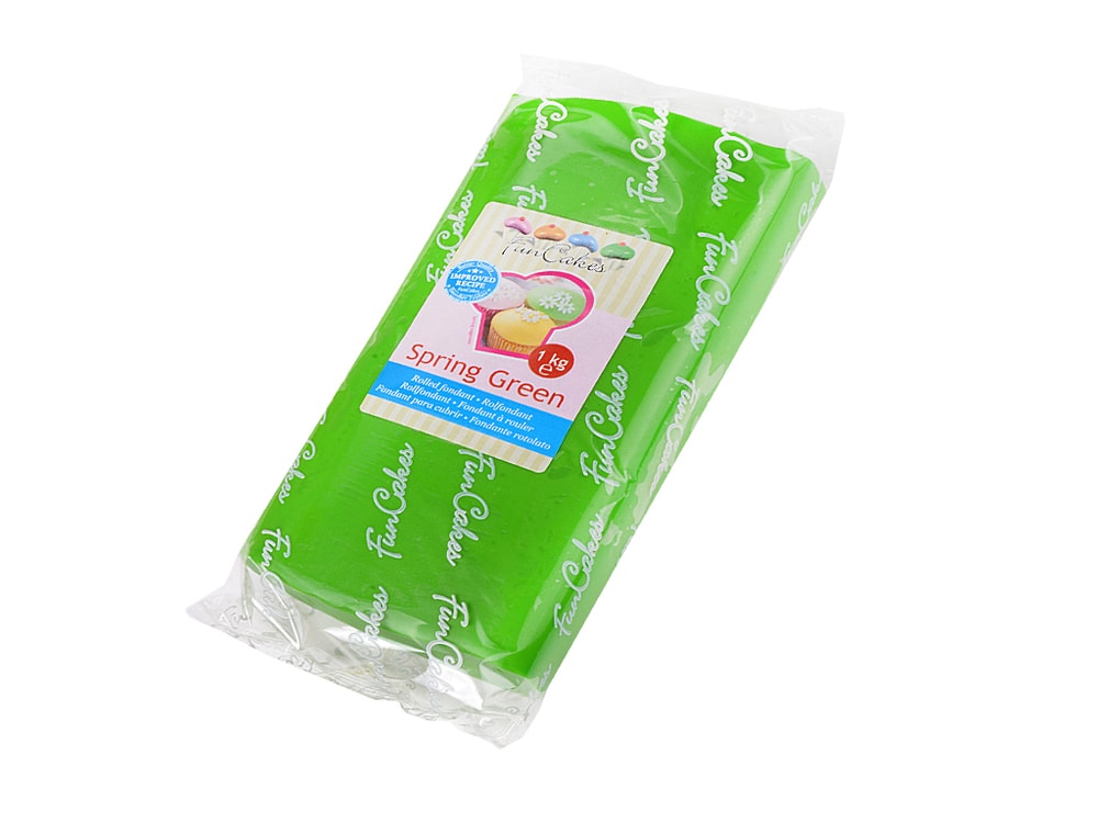 Zöld hengerelt fondant Spring Green (színes fondant) 1 kg - FunCakes