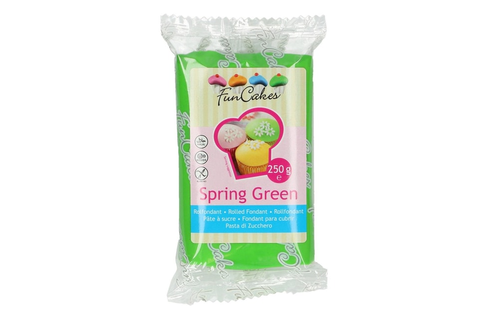 Zöld hengerelt fondant Spring Green (színes fondant) 250 g - FunCakes