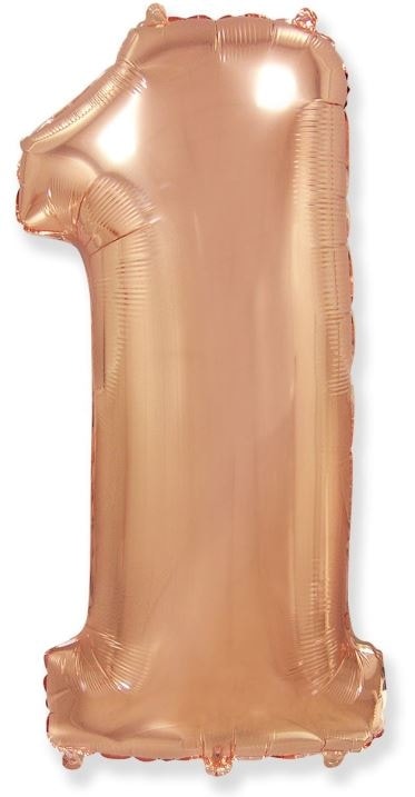 Léggömb fólia szám rózsaszín arany - Rose Gold  115 cm - 1 - Flexmetal