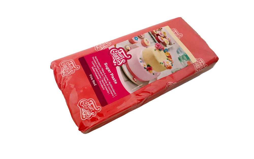 Piros göngyölt fondant Tűzpiros (színezett fondant) 1 kg - FunCakes