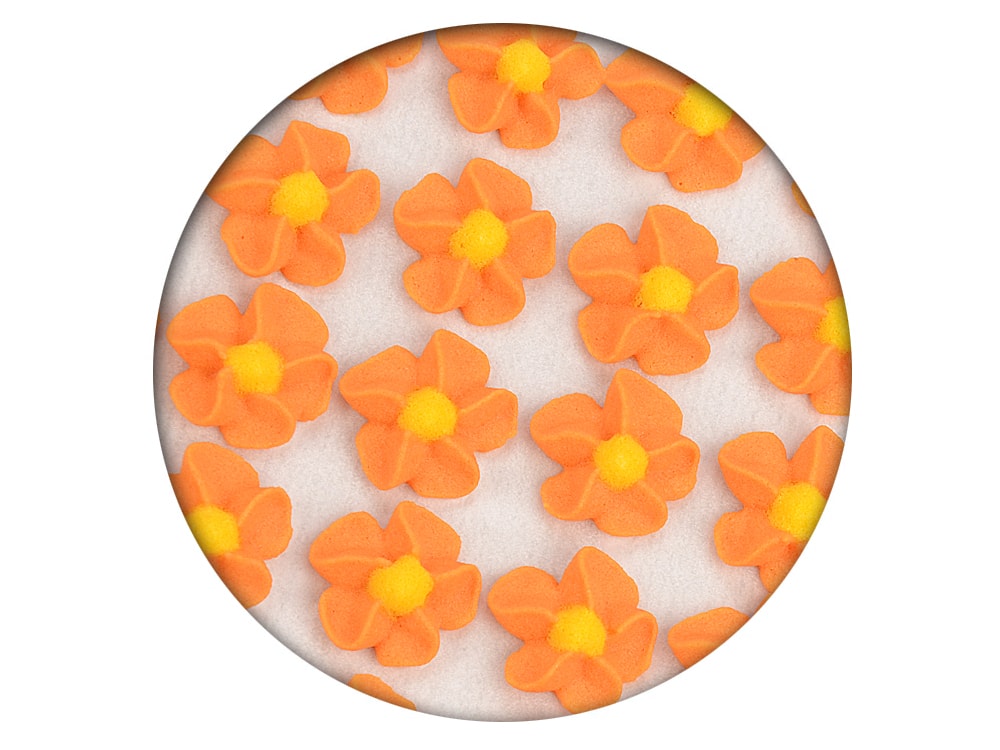 Cukros dekoráció - Virágok fonva 35 db narancssárga - Frischmann