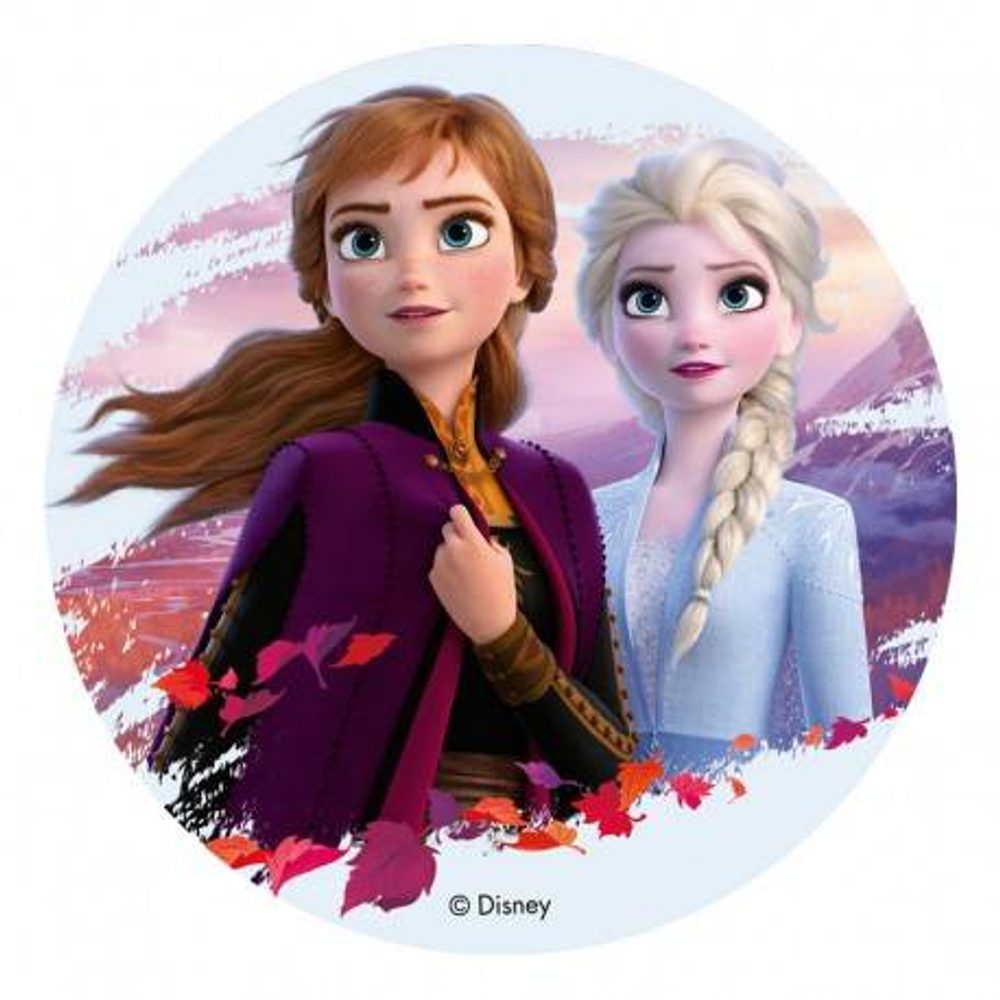 Ehető papír Frozen 2 Anna és Elsa 20 cm - Dekora