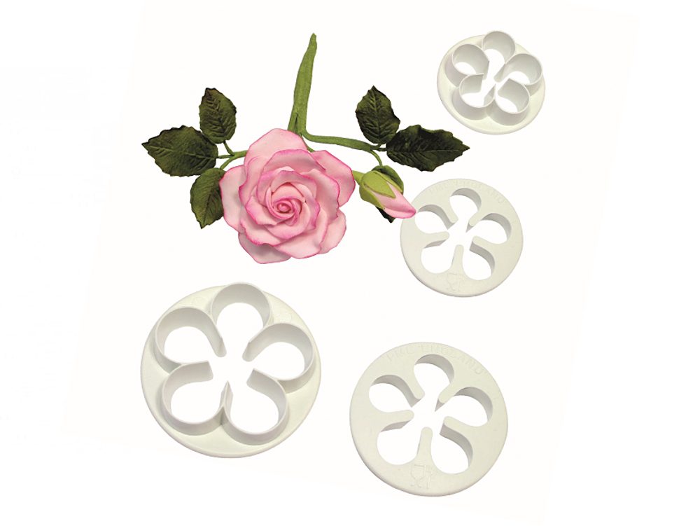Rózsaszirom/kör alakú virág kiszúró forma készlet 30
