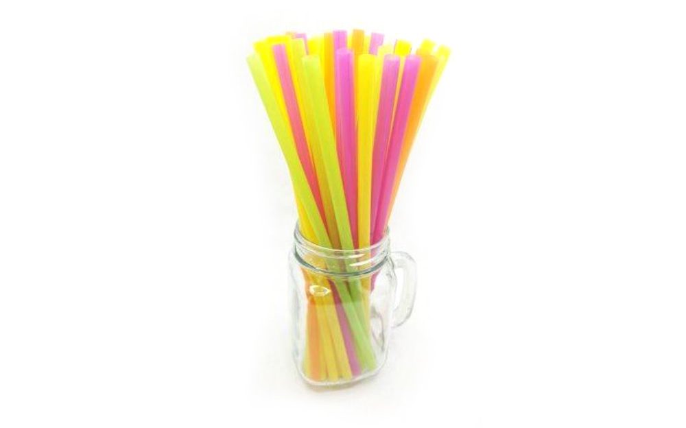 Műanyag szívószálak - szívószálak 7 x 280mm NEON - 250 db (újrahasználható) - GoDan