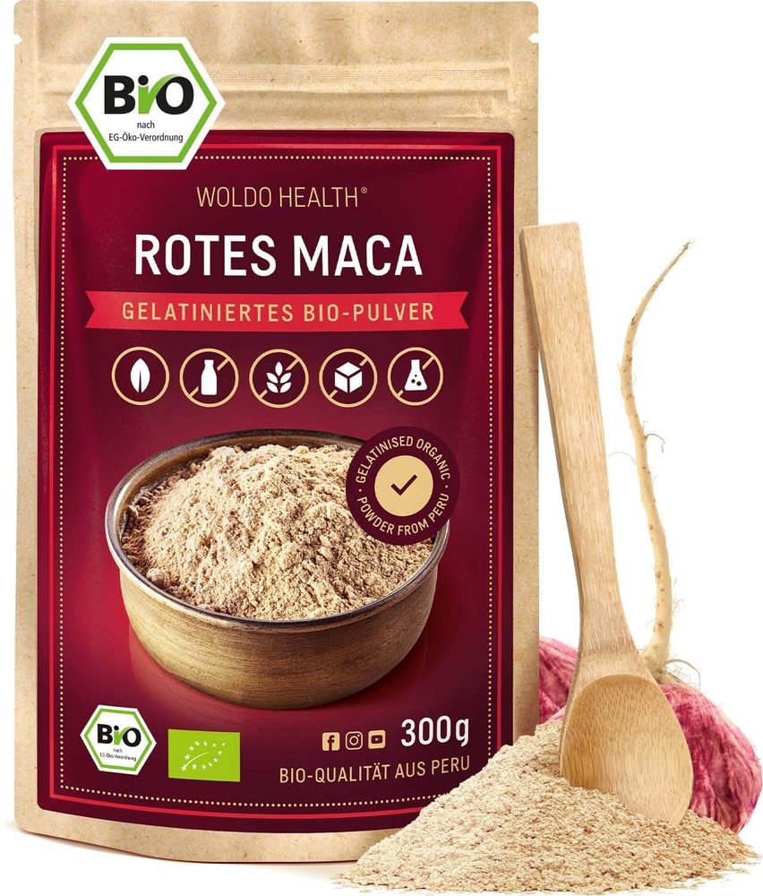 BIO vörös maca por 300g - WoldoHealth®