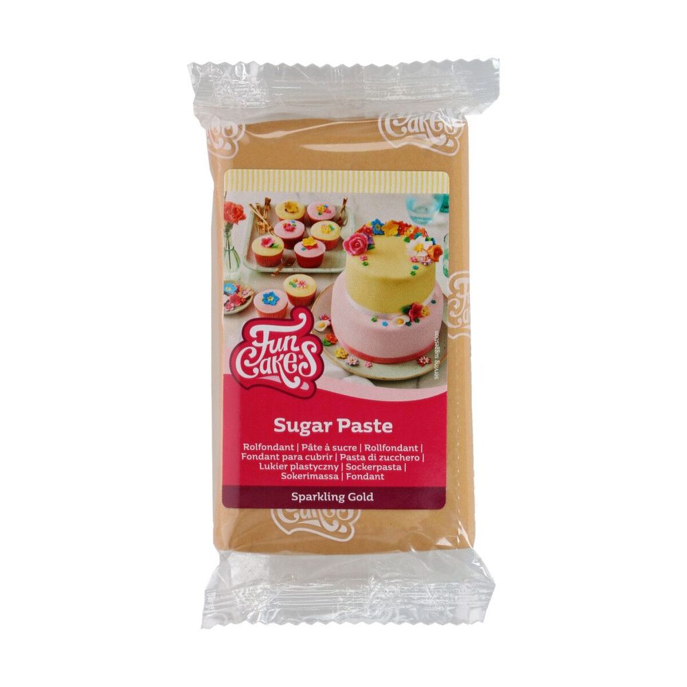 Csillogó arany fondant 250g - FunCakes