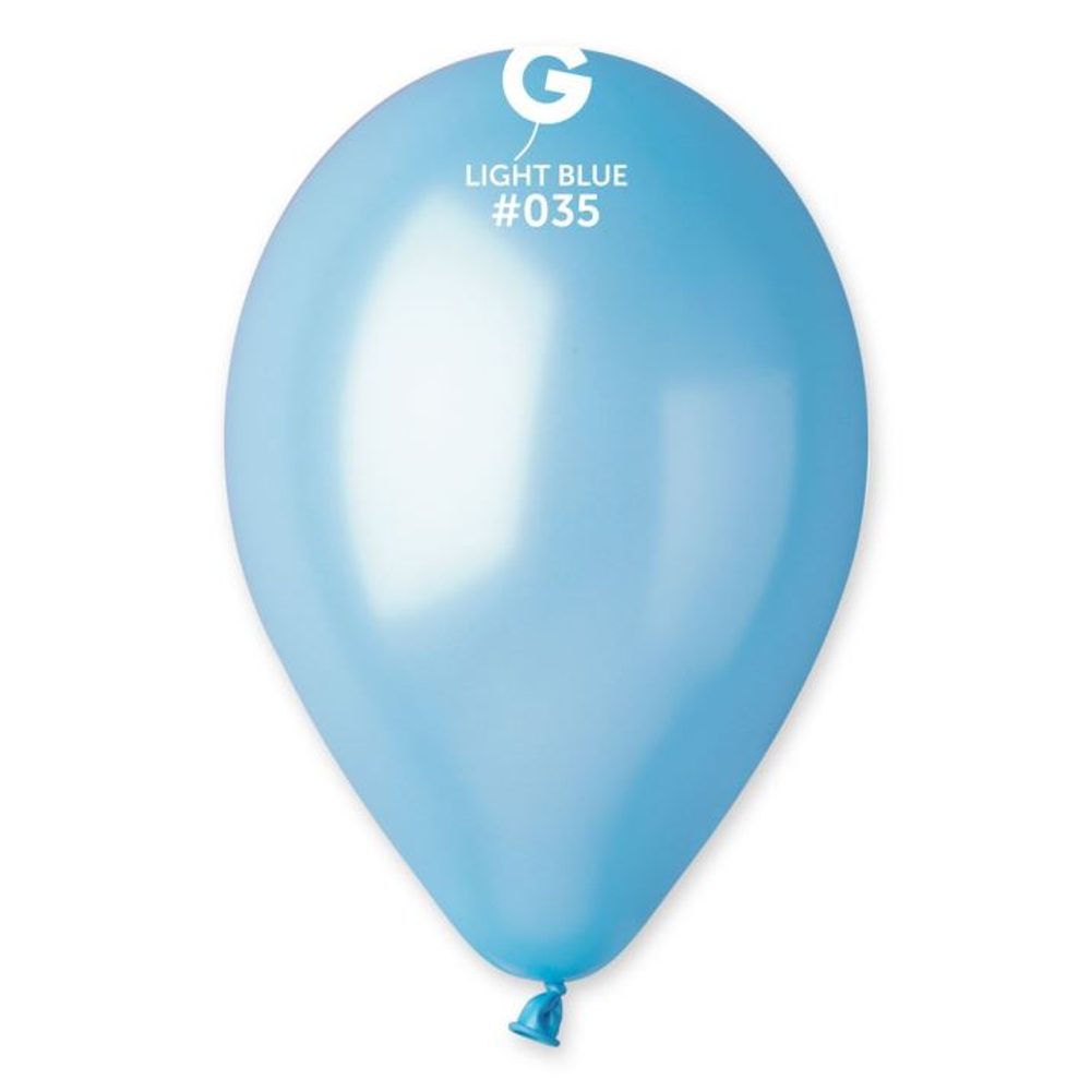 Fémes világoskék lufik 100 db - átmérő 26 cm - SMART