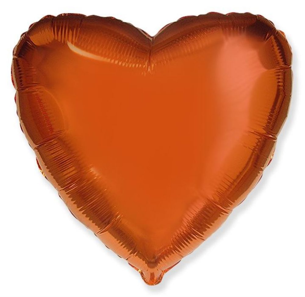 Fólia ballon 45 cm Szív narancssárga - Flexmetal