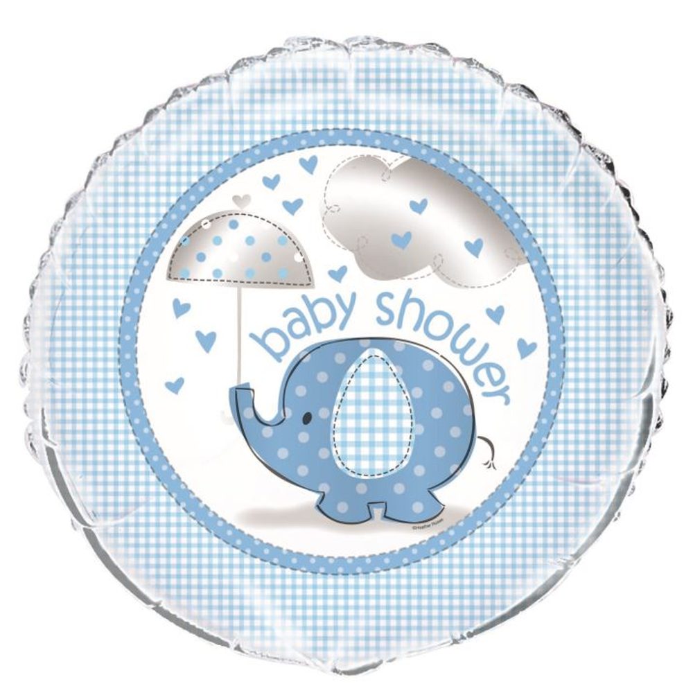 Fólia léggömb Umbrellaphants "Baby shower" - Fiú / Boy 45 cm - UNIQUE