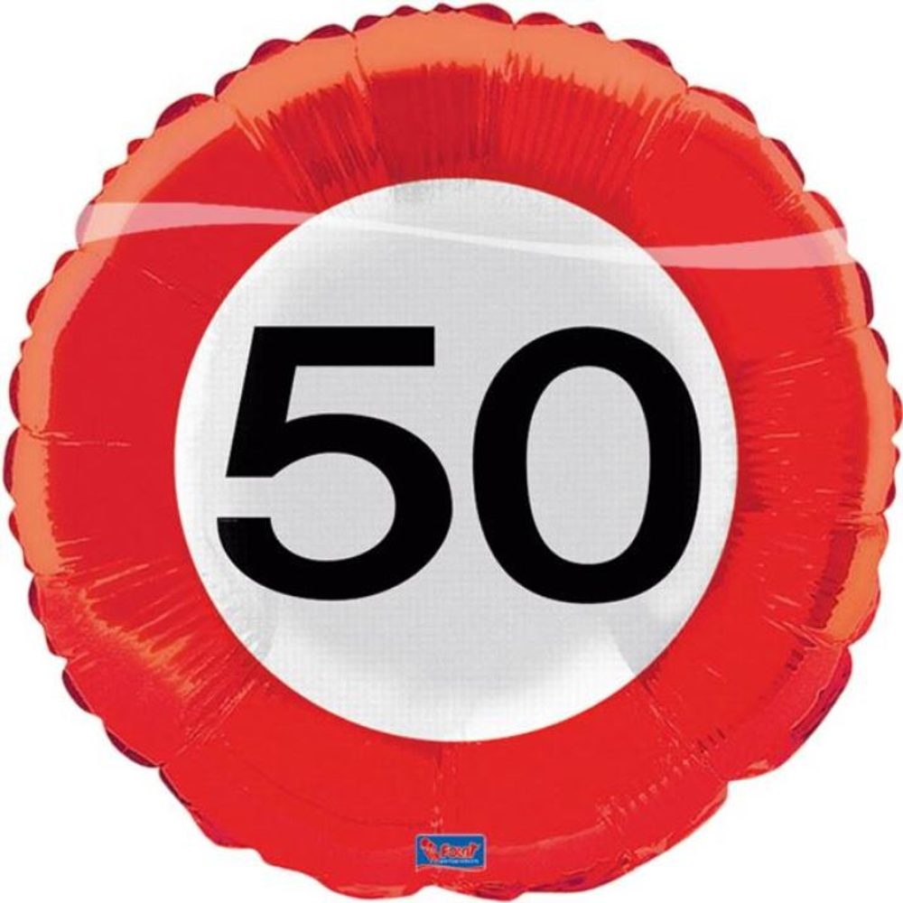 Fólia léggömb közlekedési tábla 50